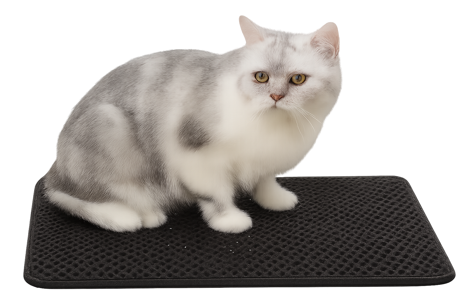 Double Rice Grain Cat Litter Mat, Cat Litter Cleaning Pad.
