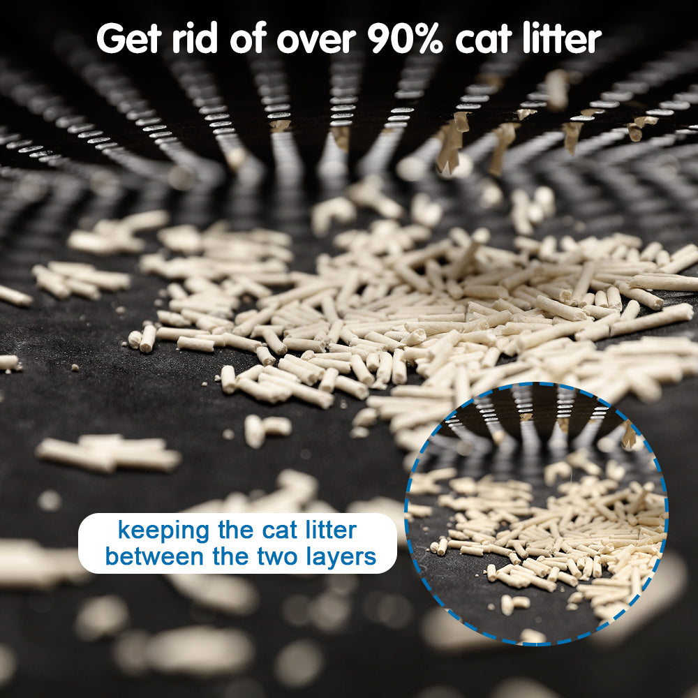 Double Rice Grain Cat Litter Mat, Cat Litter Cleaning Pad.