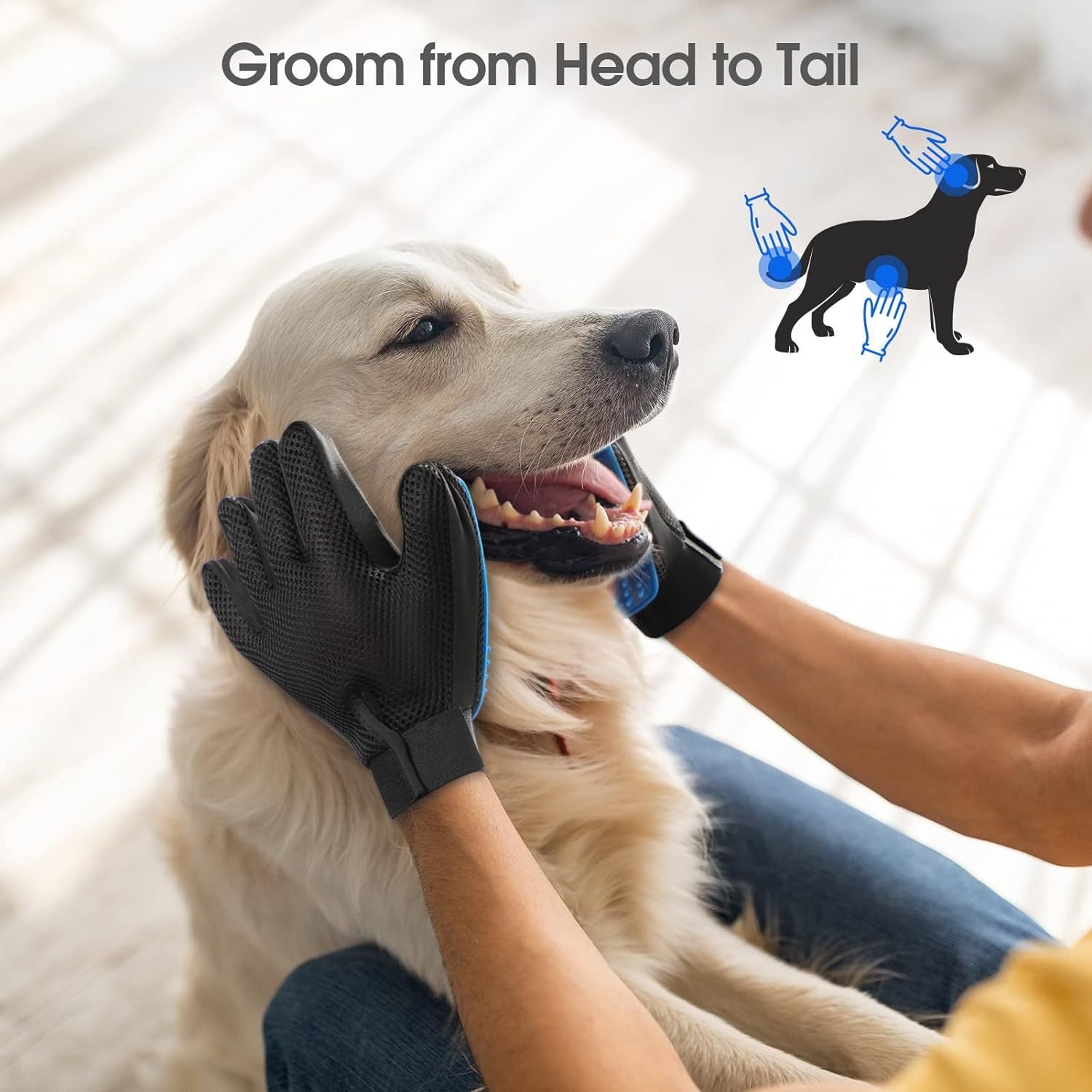 Upgrade Pet Grooming Gloves for cat and dogs