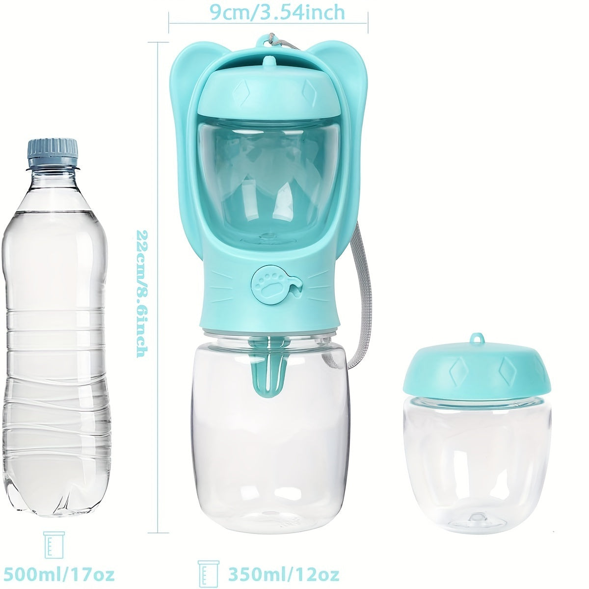 2 In 1 Dog/cat Water Bottle and food storage.